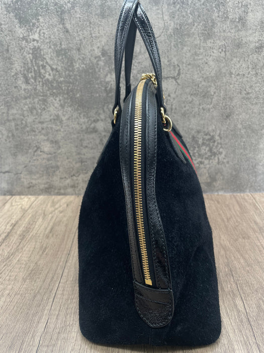 GUCCI Ophidia Web Dome Suede 2way Bag  RANK AB+