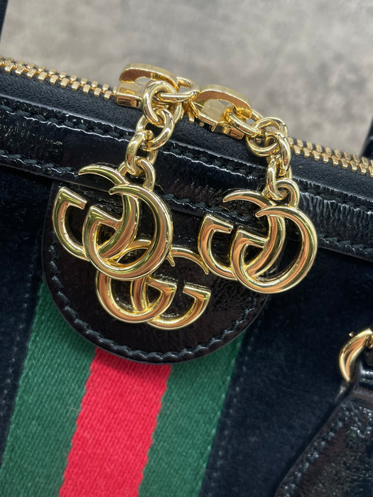 GUCCI Ophidia Web Dome Suede 2way Bag  RANK AB+