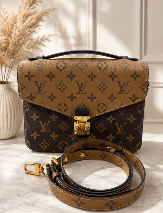 LOUIS VUITTON Pochette Metis MM Reverse Monogram Sling Bag