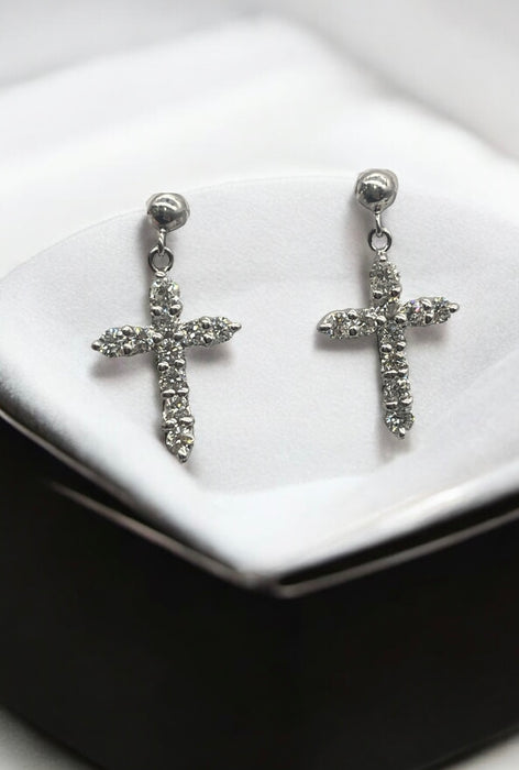 NBJ Cross Diamond Earrings