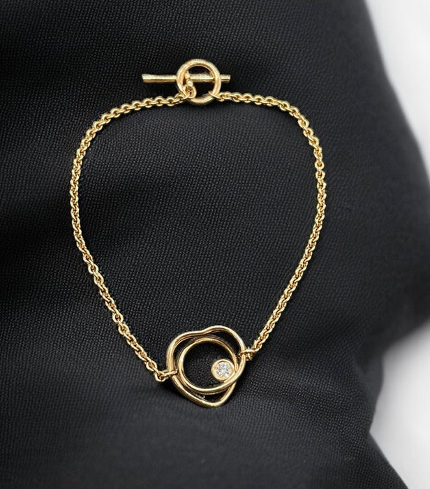 HERMES Vertige Coeur 1P Diamond Bracelet