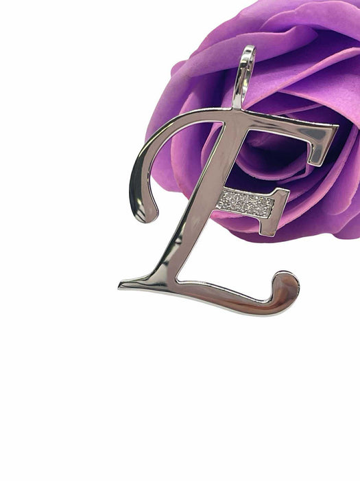 NBJ E Initial Diamond Top Pendant